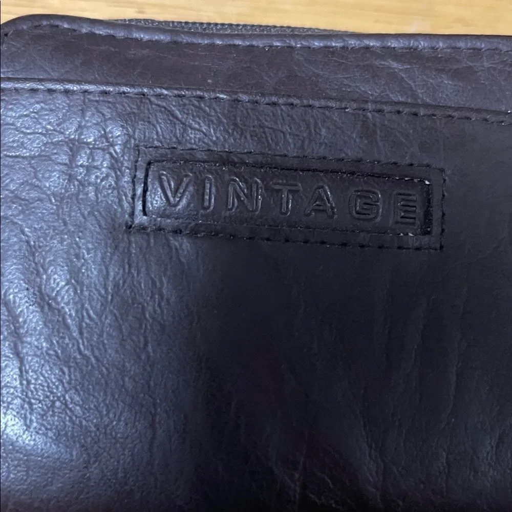 Vintage Brown Leather Wallet labeled VINTAGE